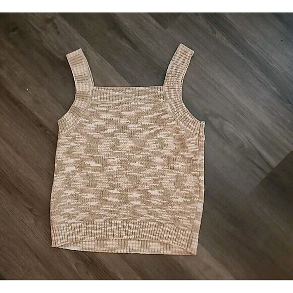 NWT Ann Taylor Sleevless Top Womens Medium Pink Beige Knit New - Picture 7 of 7